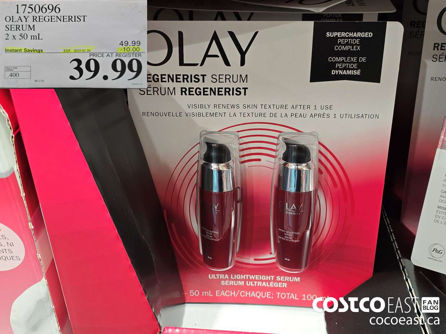 1750696 OLAY REGENERIST SERUM 2 x 50 mL ($10.00 INSTANT SAVINGS EXPIRES ON 2025-01-26) $39.99