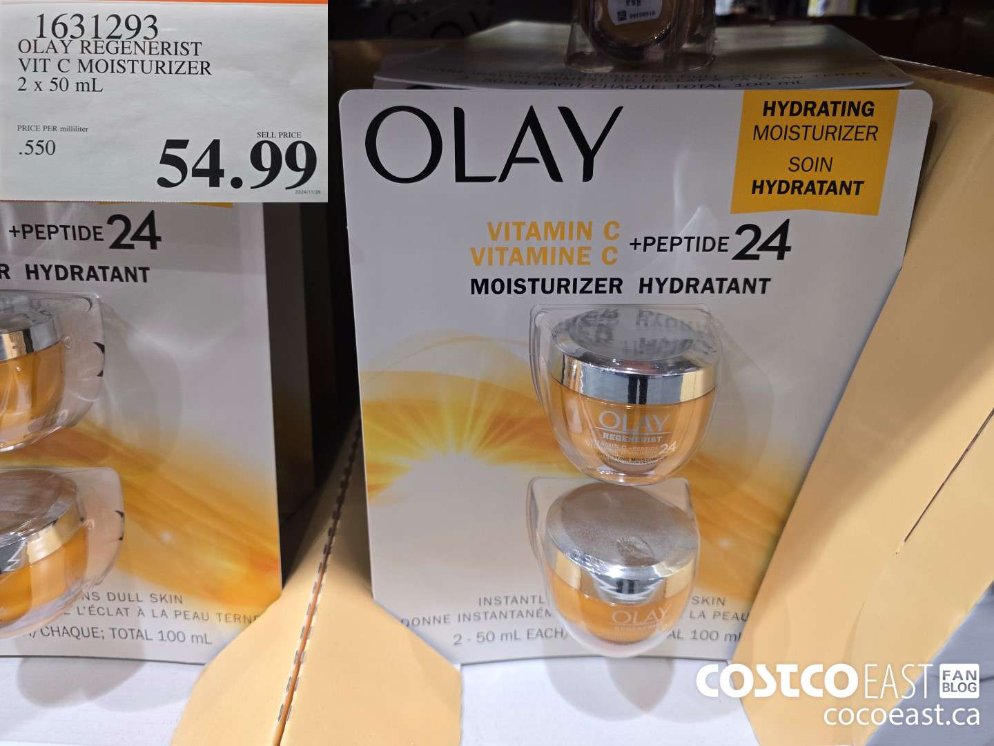 1631293 OLAY VIT C MOISTURIZER 2 x 50 mL $54.99