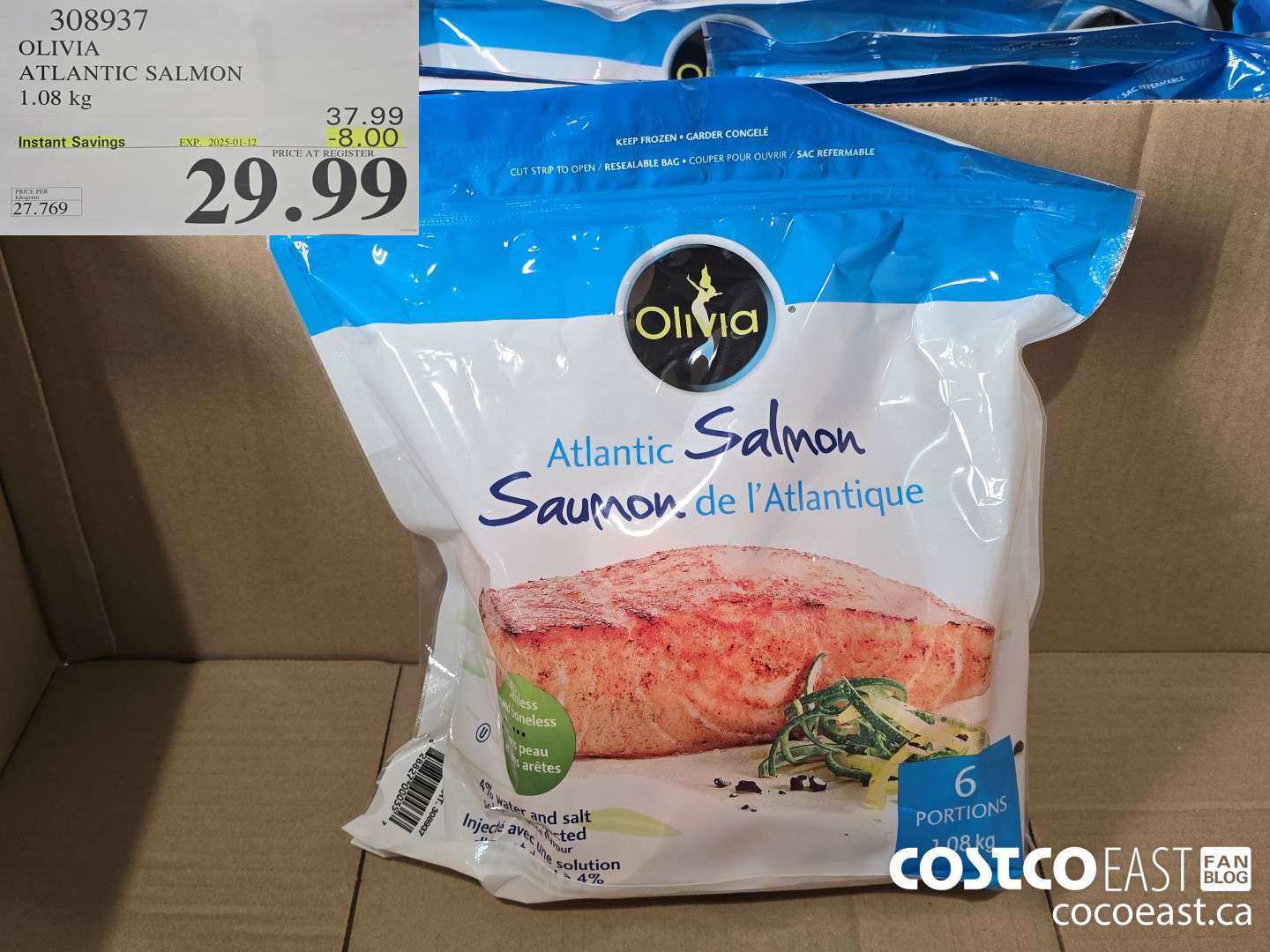 308937 OLIVIA ATLANTIC SALMON 1.08 kg ($8.00 INSTANT SAVINGS EXPIRES ON 2025-01-12) $29.99