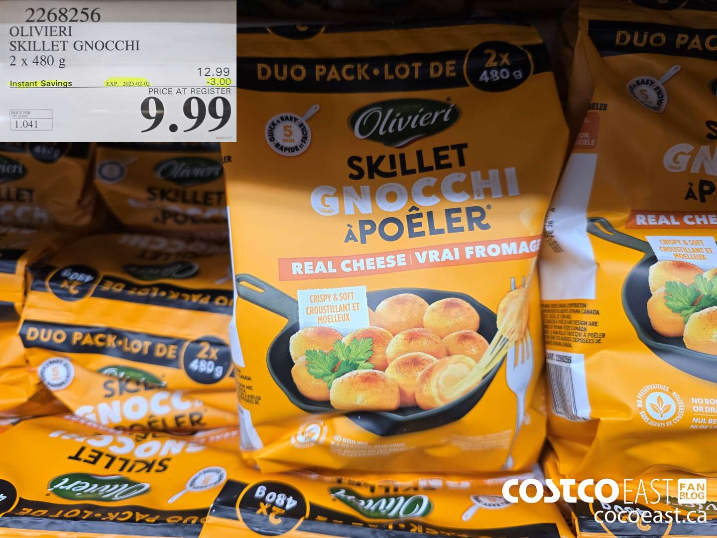 2268256 OLIVIERI SKILLET GNOCCHI 2 x 480 g ($3.00 INSTANT SAVINGS EXPIRES ON 2025-02-02) $9.99