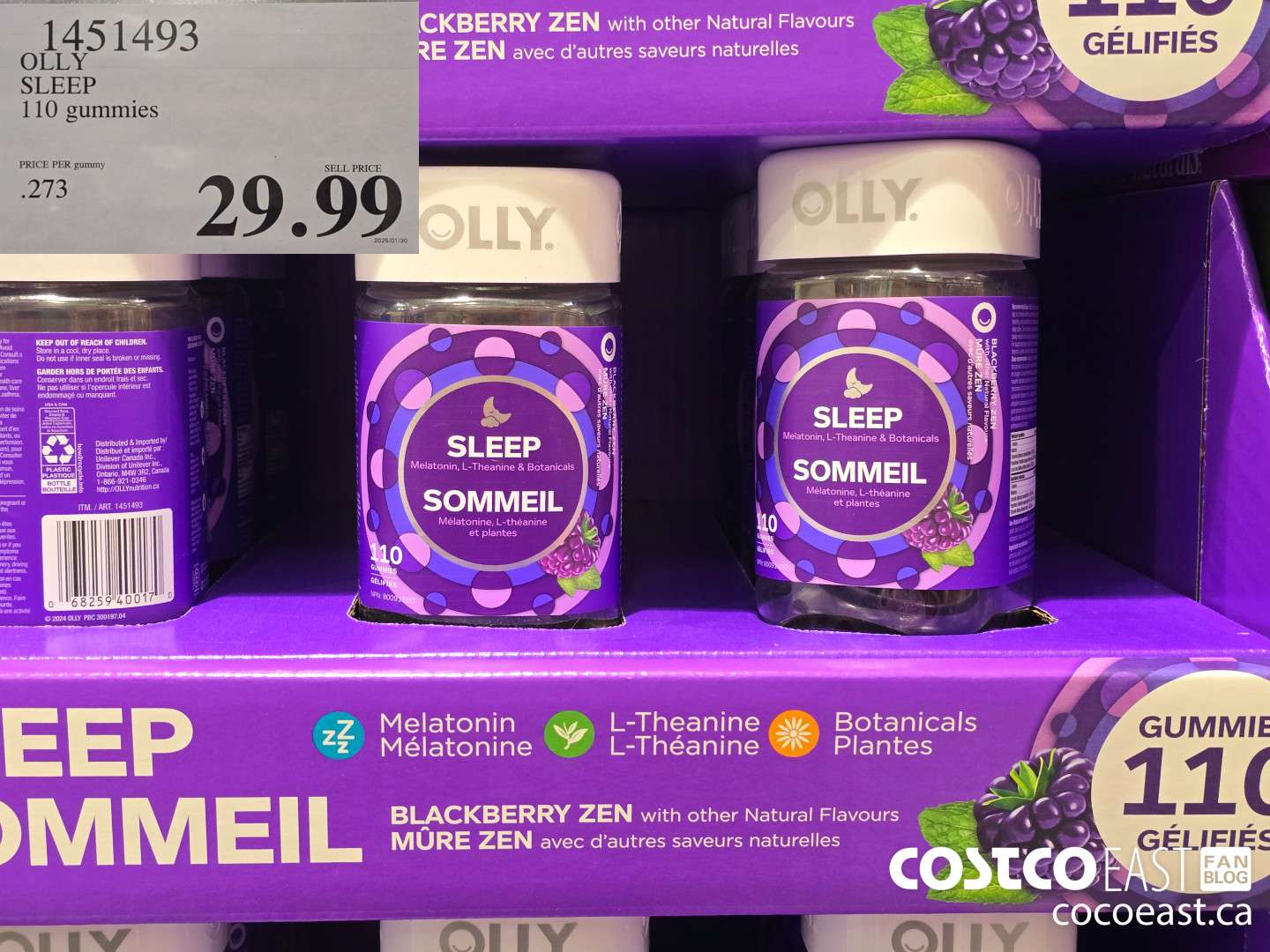 1451493 OLLY SLEEP 110 gummies $29.99