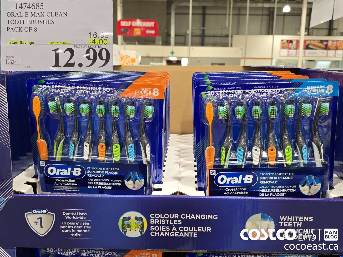 1474685 ORAL-B MAX CLEAN TOOTHBRUSHES PACK OF 8 ($4.00 INSTANT SAVINGS EXPIRES ON 2025-01-26) $12.99
