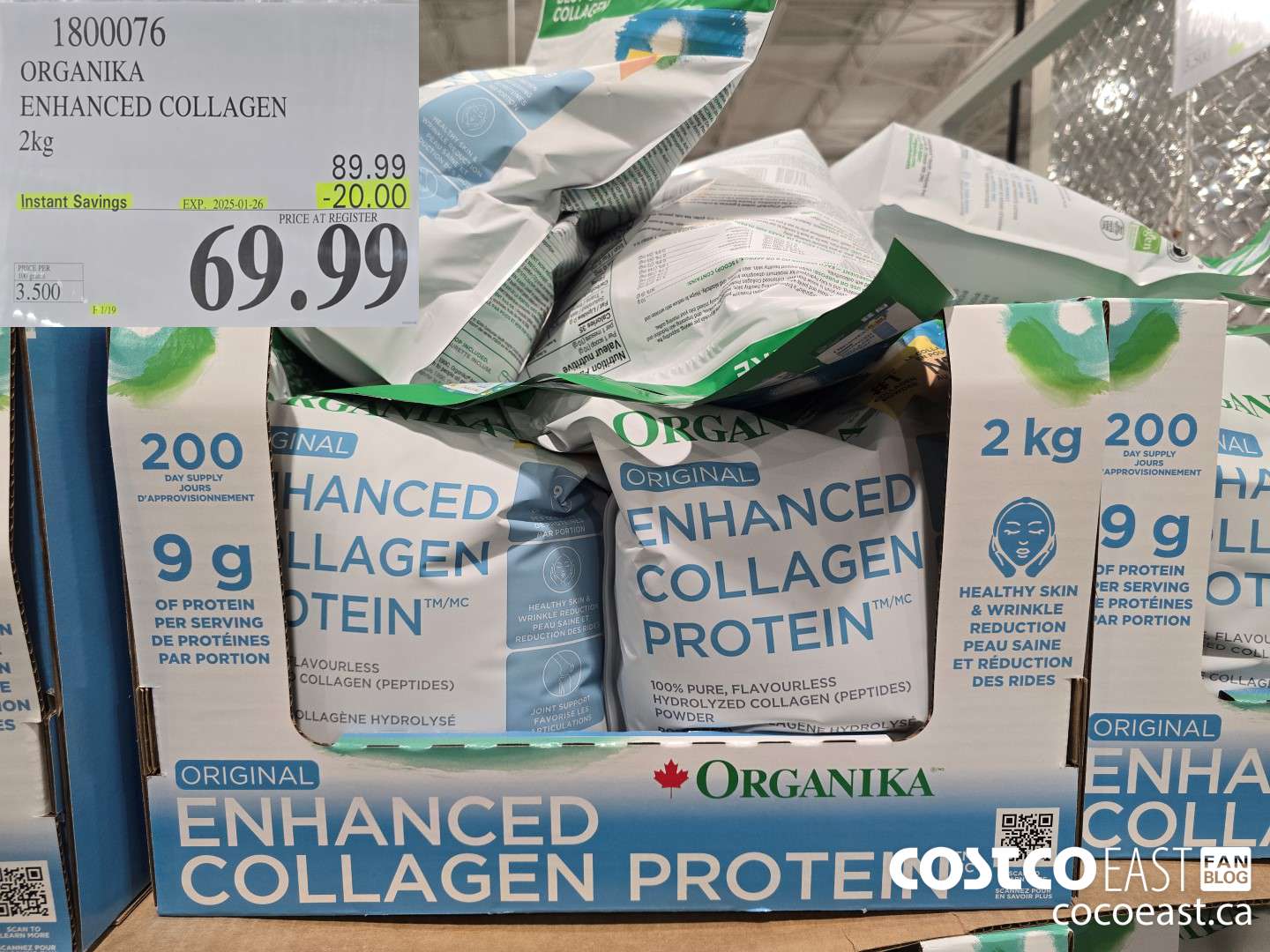 1800076 ORGANIKA ENHANCED COLLAGEN 2kg ($20.00 INSTANT SAVINGS EXPIRES ON 2025-01-26) $69.99