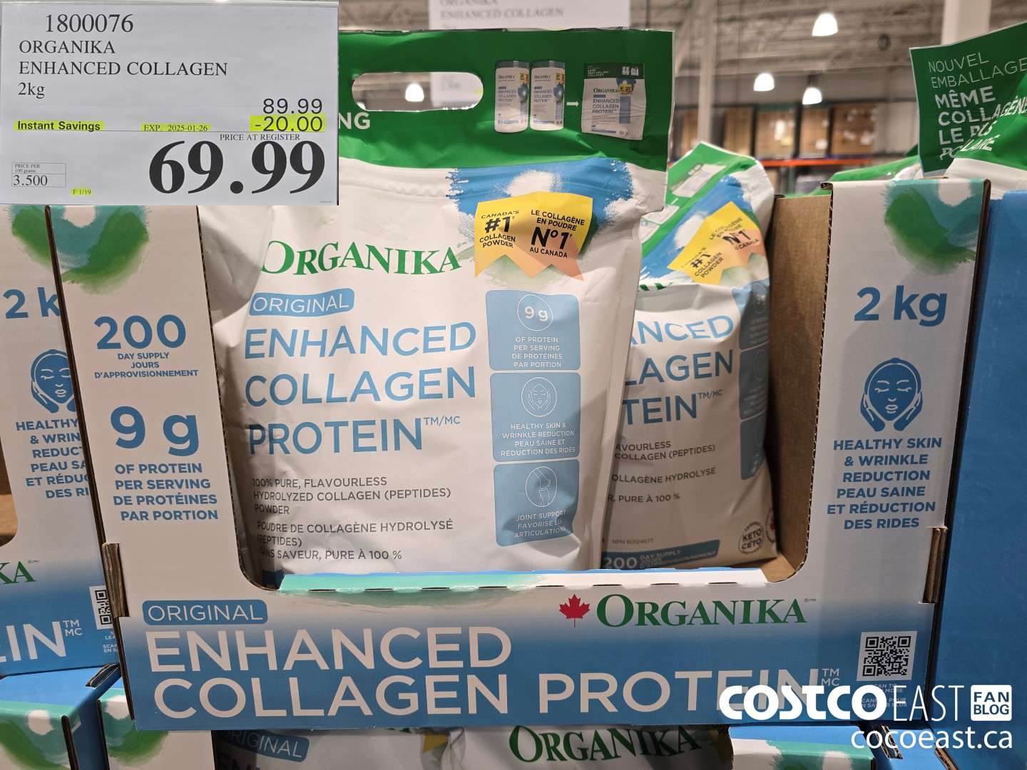 1800076 ORGANIKA ENHANCED COLLAGEN 2kg ($20.00 INSTANT SAVINGS EXPIRES ON 2025-01-26) $69.99