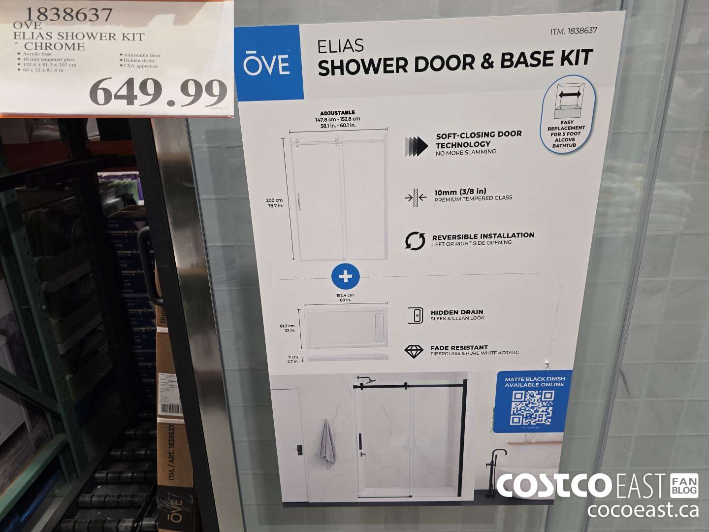 1838637 OVE ELIAS SHOWER KIT ~ CHROME $649.99