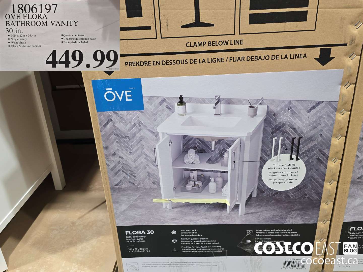 1806197 OVE FLORA BATHROOM VANITY 30 in $449.99