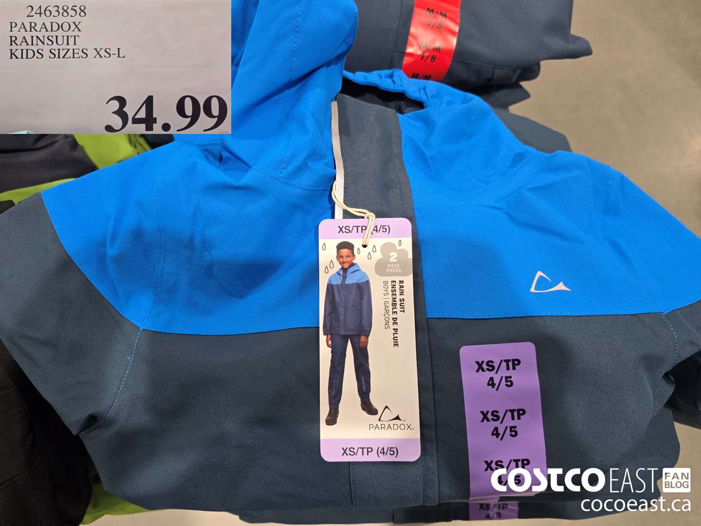 2463858 PARADOX RAINSUIT KIDS SIZES XS-L $34.99