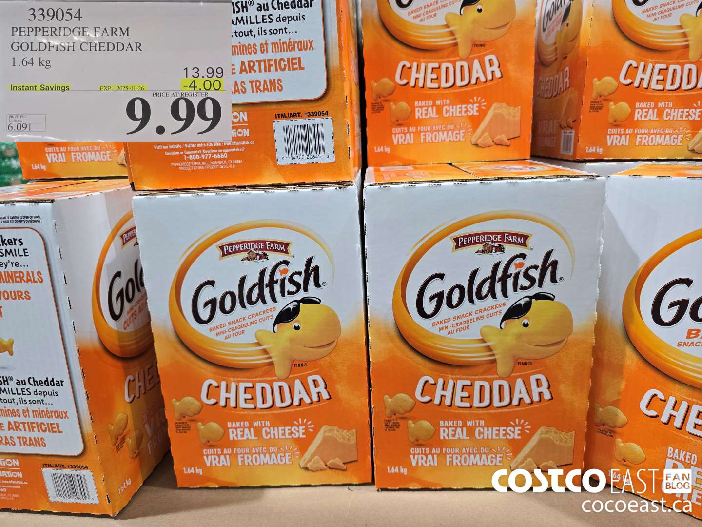 339054 PEPPERIDGE FARM GOLDFISH CHEDDAR 1.64 KG ($4.00 INSTANT SAVINGS EXPIRES ON 2025-01-26) $9.99