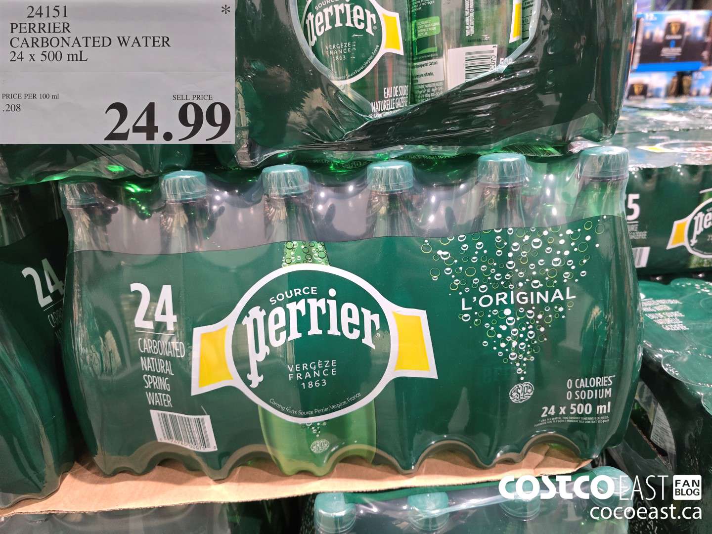24151 PERRIER SPARKLING WATER 24 x 500 mL $24.99