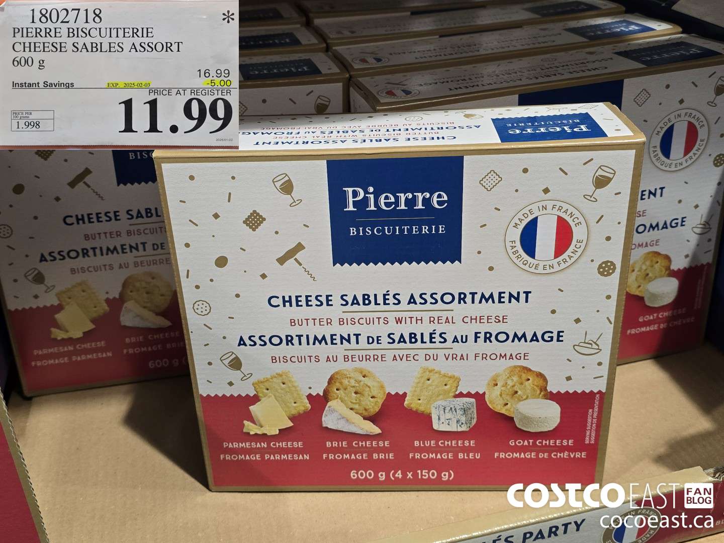 1802718 PIERRE BISCUITERIE CHEESE SABLES ASSORT ($5.00 INSTANT SAVINGS EXPIRES ON 2025-02-03) $11.99