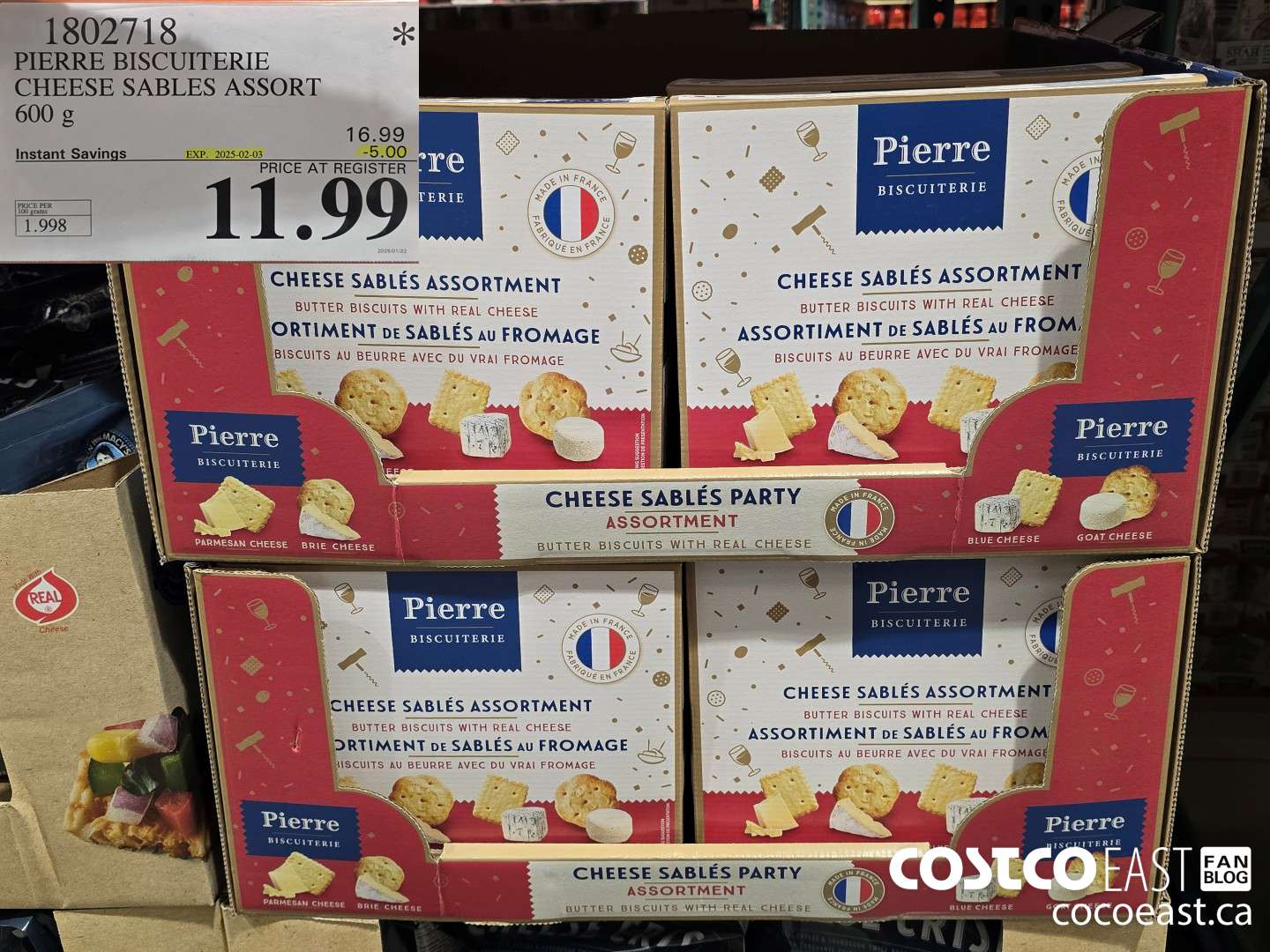1802718 PIERRE BISCUITERIE CHEESE SABLES ASSORT ($5.00 INSTANT SAVINGS EXPIRES ON 2025-02-03) $11.99