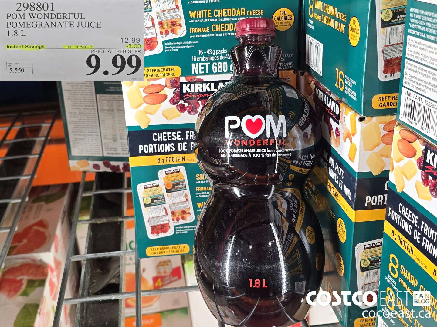 298801 POM WONDERFUL POMEGRANATE JUICE 1.8 L ($3.00 INSTANT SAVINGS EXPIRES ON 2025-02-02) $9.99