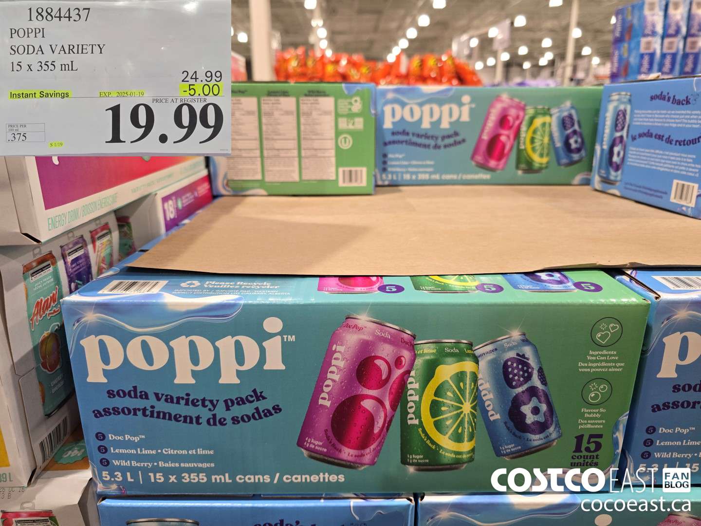 1884437 POPPI SODA VARIETY 15 X 355 ML ($5.00 INSTANT SAVINGS EXPIRES ON 2025-01-19) $19.99