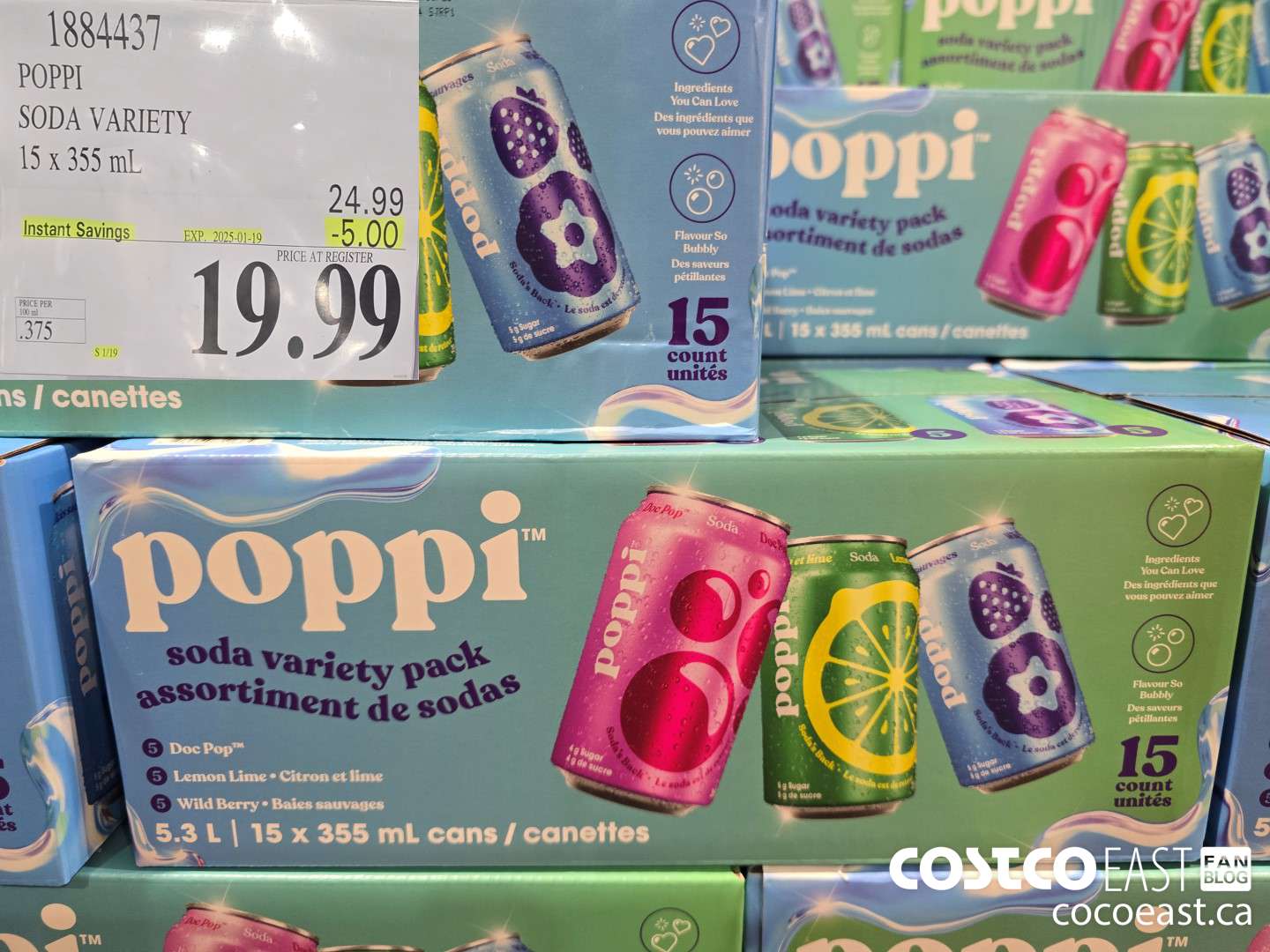 1884437 POPPI SODA VARIETY 15 X 355 ML ($5.00 INSTANT SAVINGS EXPIRES ON 2025-01-19) $19.99