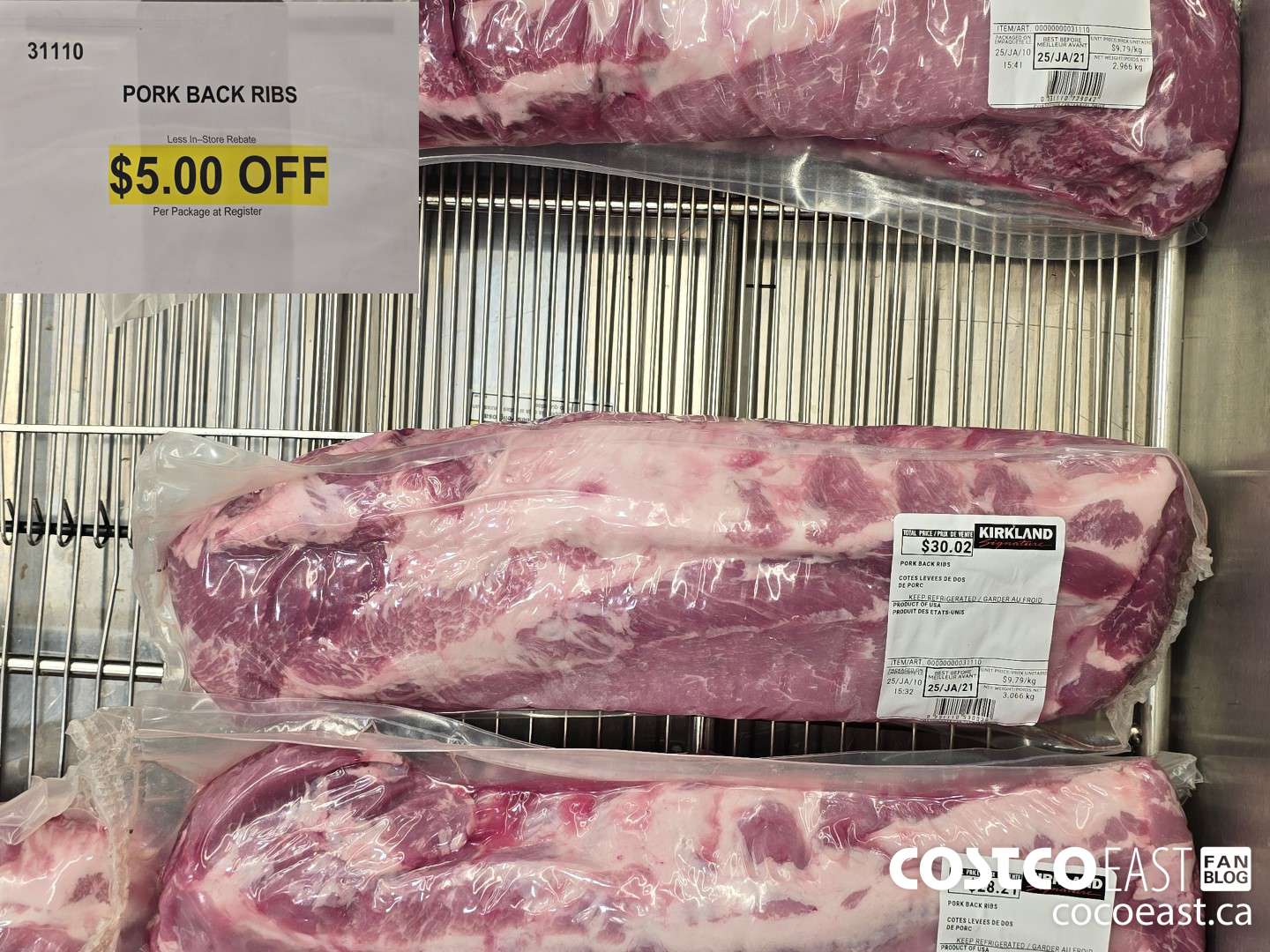 31110 PORK BACK RIBS ($5.00 INSTANT SAVINGS)