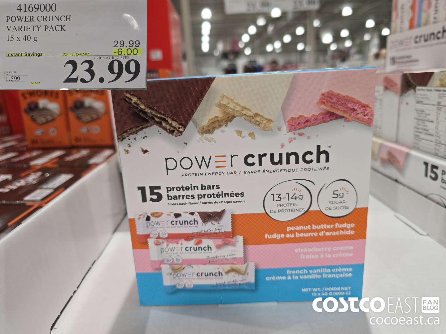4169000 POWER CRUNCH VARIETY PACK 15 x 40g ($6.00 INSTANT SAVINGS EXPIRES ON 2025-02-02) $23.99