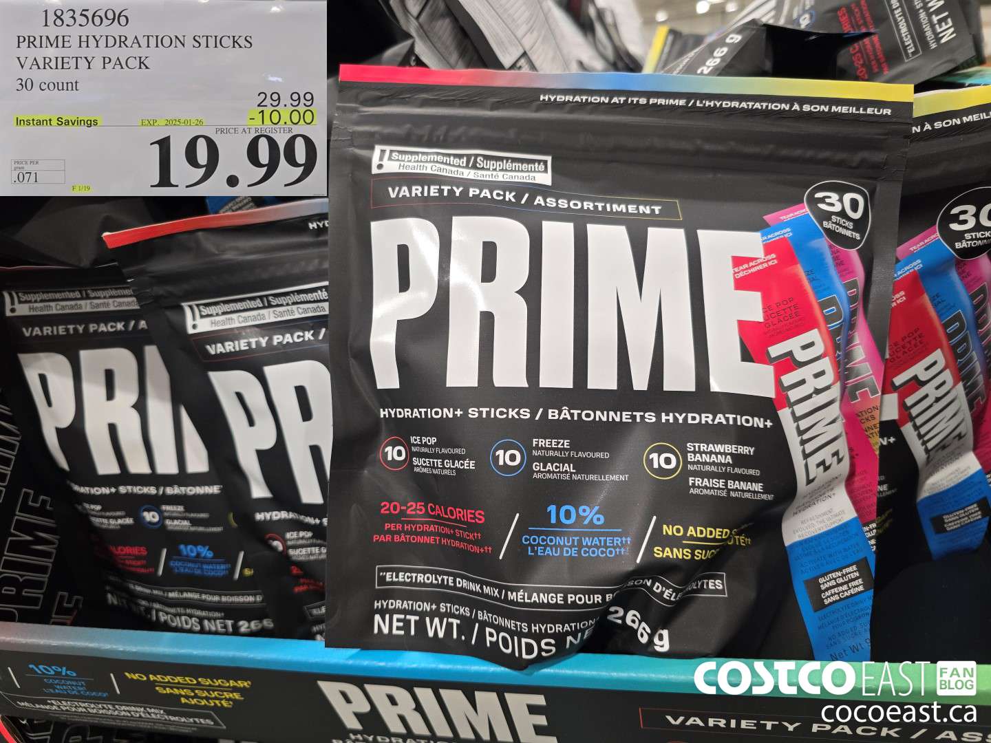 1835696 PRIME HYDRATION STICKS VARIETY PACK 30 count ($10.00 INSTANT SAVINGS EXPIRES ON 2025-01-26) $19.99