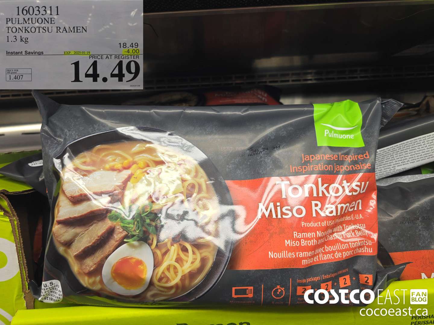 1603311 PULMUONE TONKOTSU RAMEN 1.3 kg ($4.00 INSTANT SAVINGS EXPIRES ON 2025-01-19) $14.49