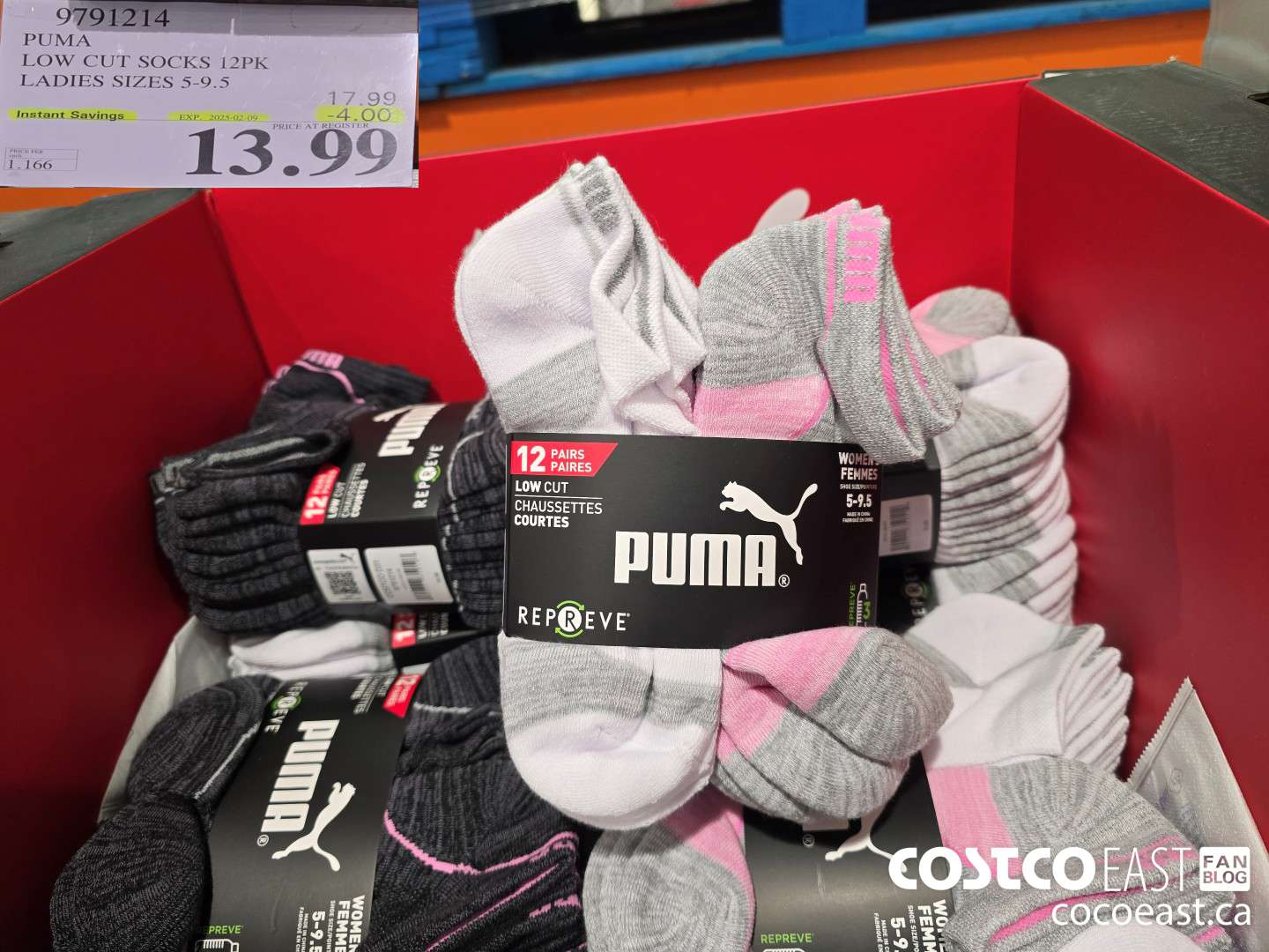 9791214 PUMA LOW CUT SOCKS 1i2PK LADIES SIZES 5-9.5 ($4.00 INSTANT SAVINGS EXPIRES ON 2025-02-09) $13.99
