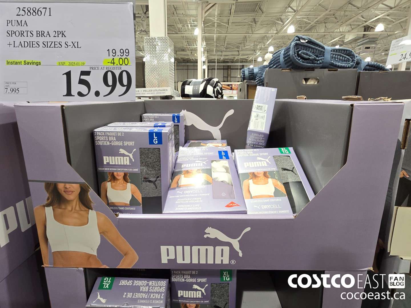 2588671 PUMA SPORTS BRA 2PK +LADIES SIZES S-XL ($4.00 INSTANT SAVINGS EXPIRES ON 2025-01-19) $15.99