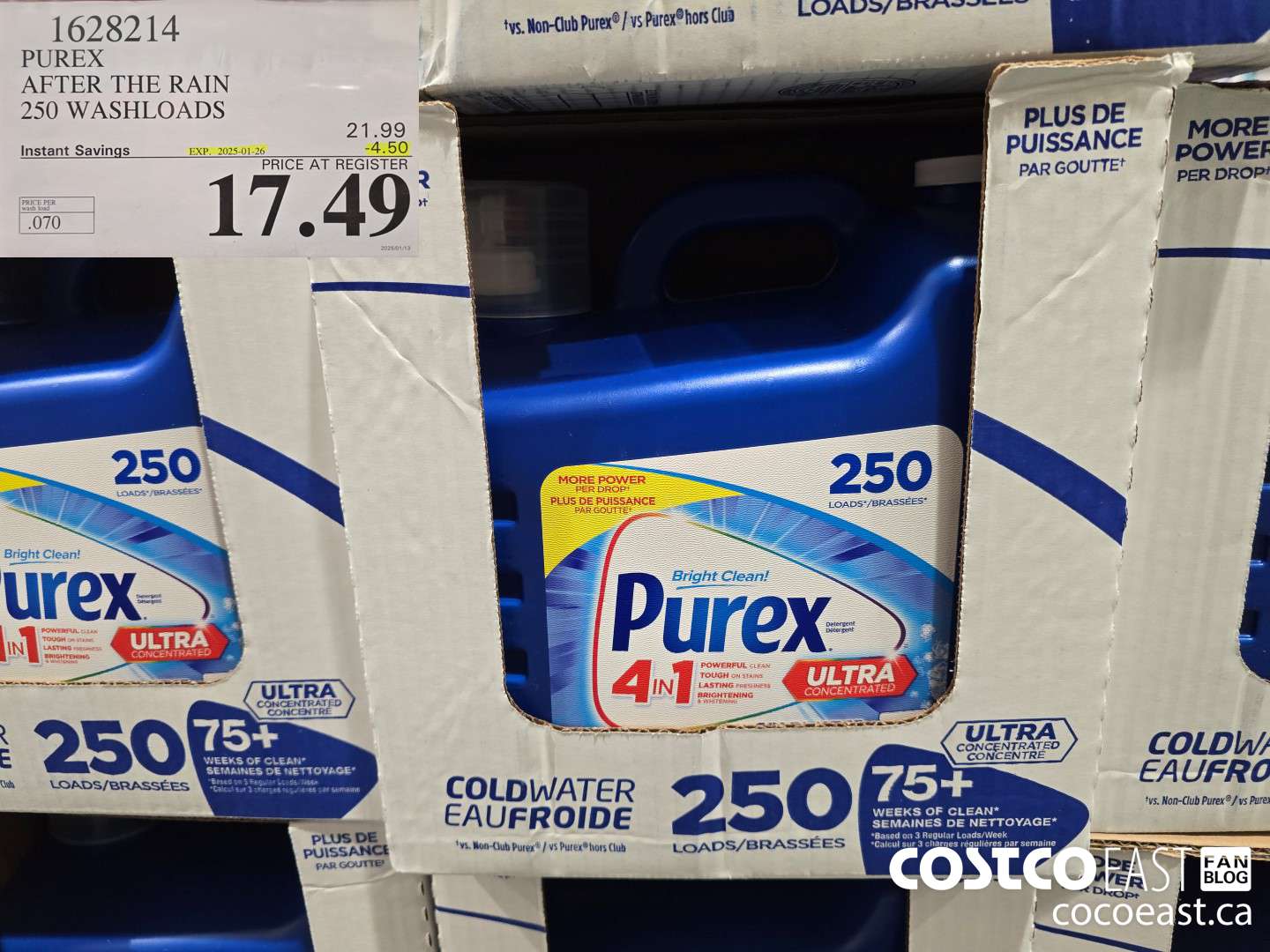 1628214 PUREX AFTER THE RAIN 250 washloads ($4.50 INSTANT SAVINGS EXPIRES ON 2025-01-26) $17.49