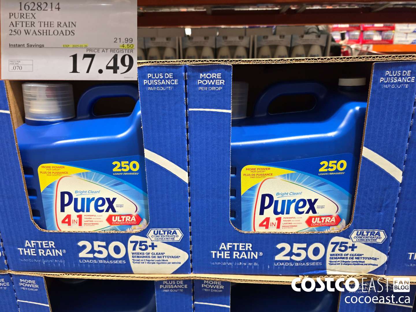 1628214 PUREX AFTER THE RAIN 250 washloads ($4.50 INSTANT SAVINGS EXPIRES ON 2025-01-26) $17.49