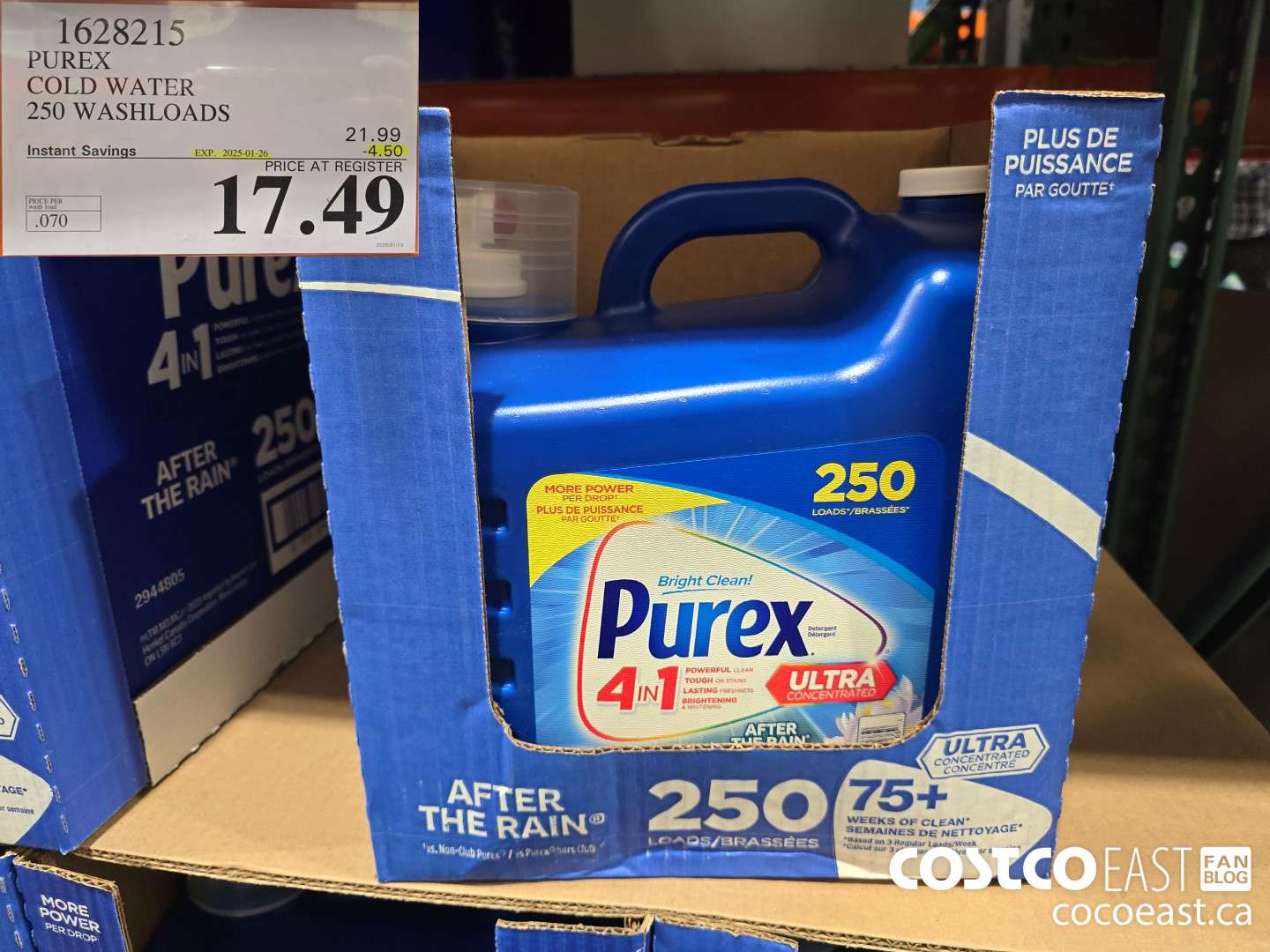 1628215 PUREX COLD WATER 250 washloads ($4.50 INSTANT SAVINGS EXPIRES ON 2025-01-26) $17.49