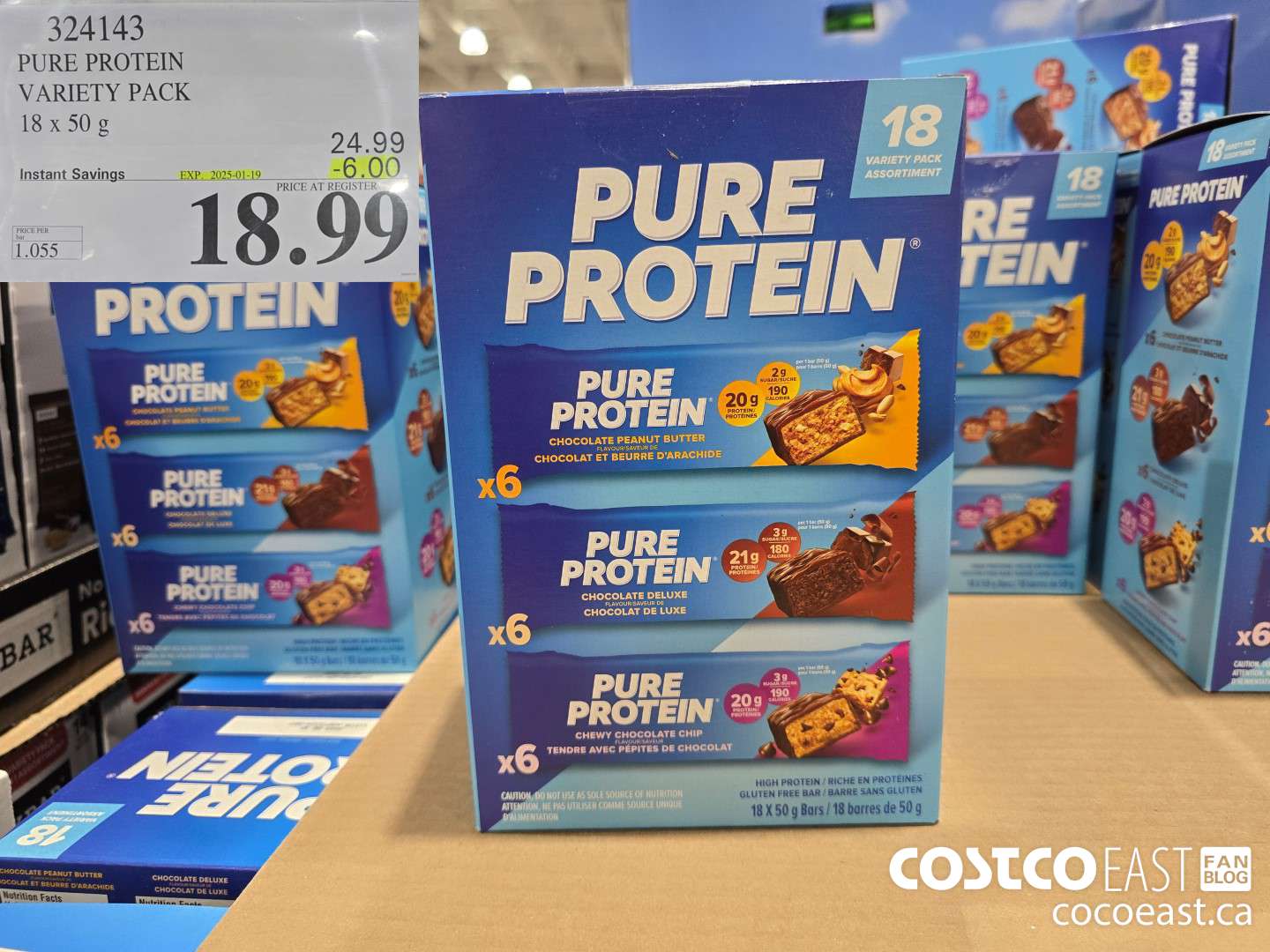 324143 PURE PROTEIN VARIETY PACK 18 x 50G ($6.00 INSTANT SAVINGS EXPIRES ON 2025-01-19) $18.99