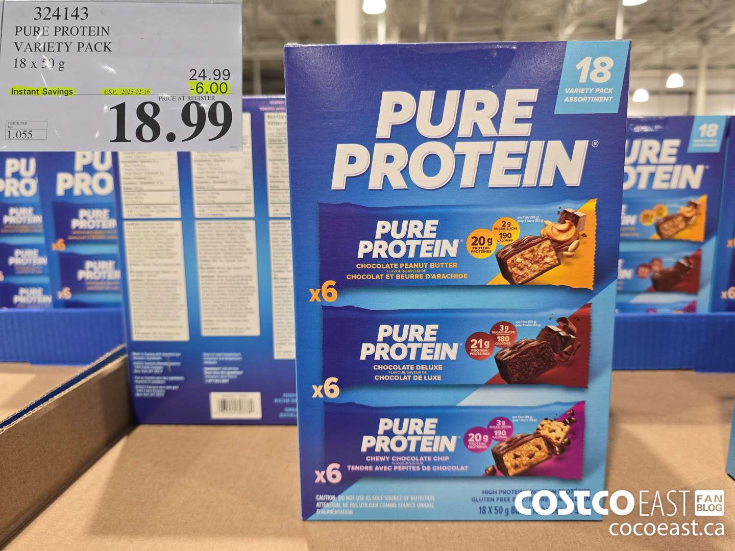324143 PURE PROTEIN VARIETY PACK 18 x 50G ($6.00 INSTANT SAVINGS EXPIRES ON 2025-02-16) $18.99