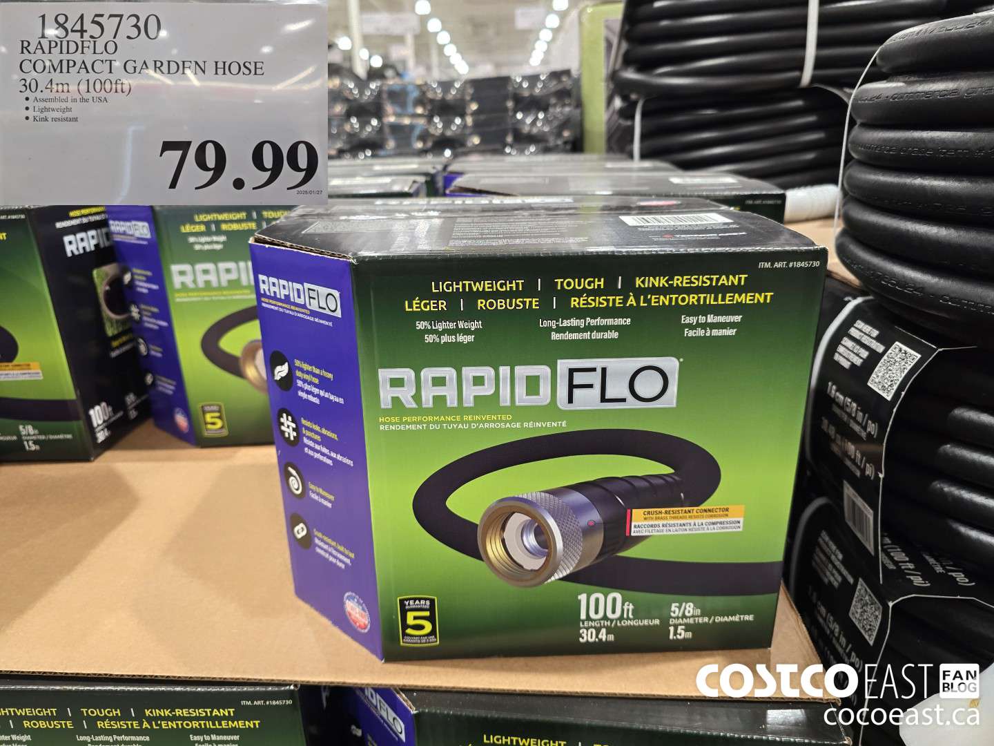 1845730 RAPIDFLO COMPACT GARDEN HOSE 30.4M (100 FT) $79.99