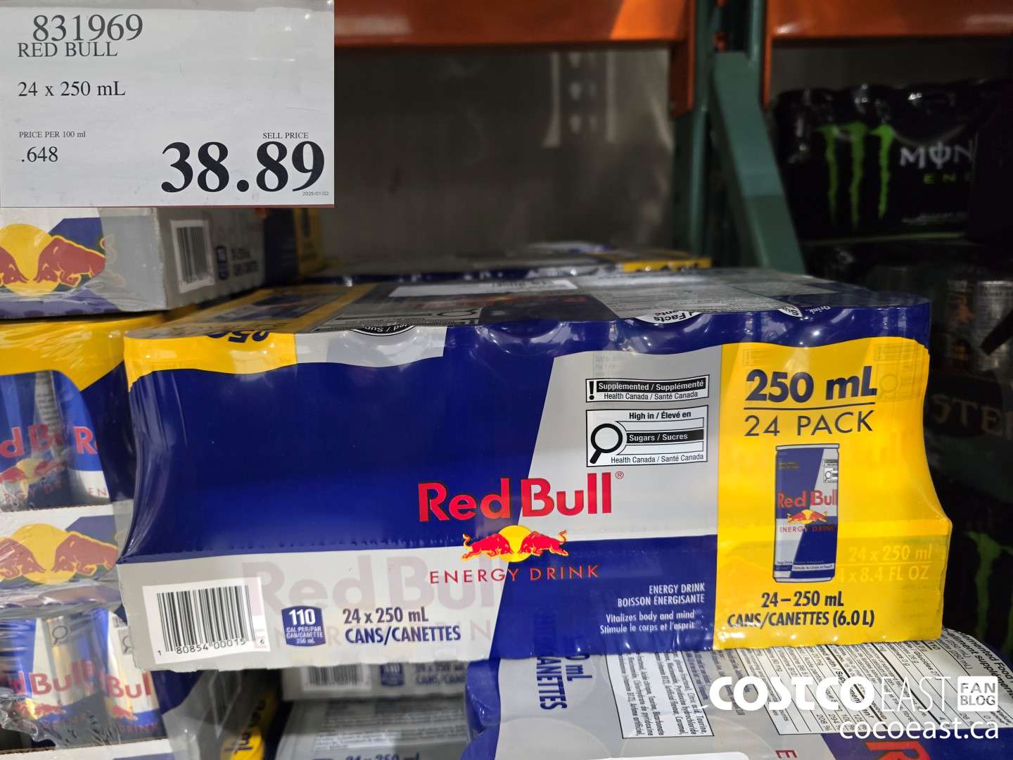 831969 RED BULL 24 x 250 mL $38.89