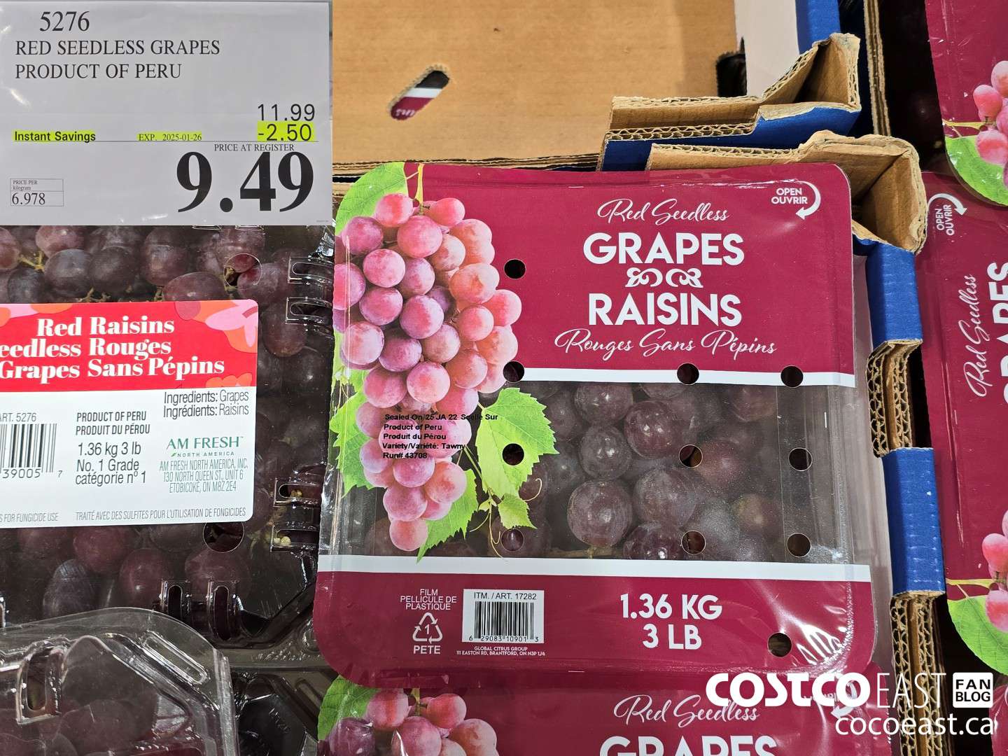 5276 RED SEEDLESS GRAPES PRODUCT OF PERU ($2.50 INSTANT SAVINGS EXPIRES ON 2025-01-26) $9.49