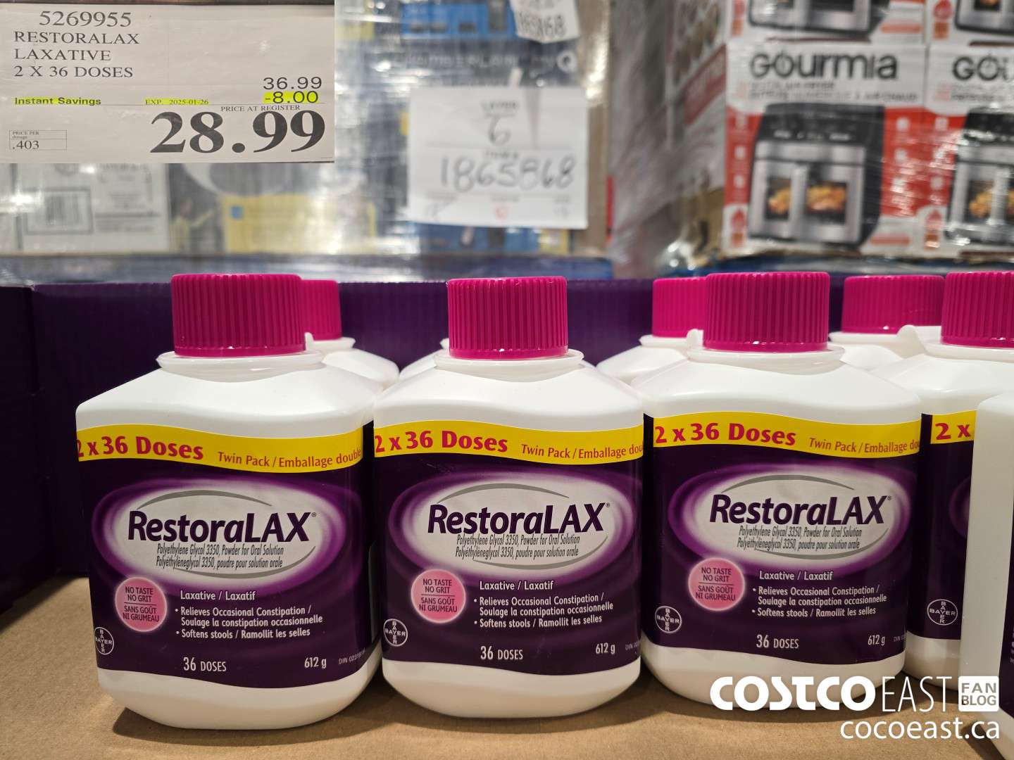 5269955 RESTORALAX LAXATIVE 2 X 36 DOSES ($8.00 INSTANT SAVINGS EXPIRES ON 2025-01-26) $28.99