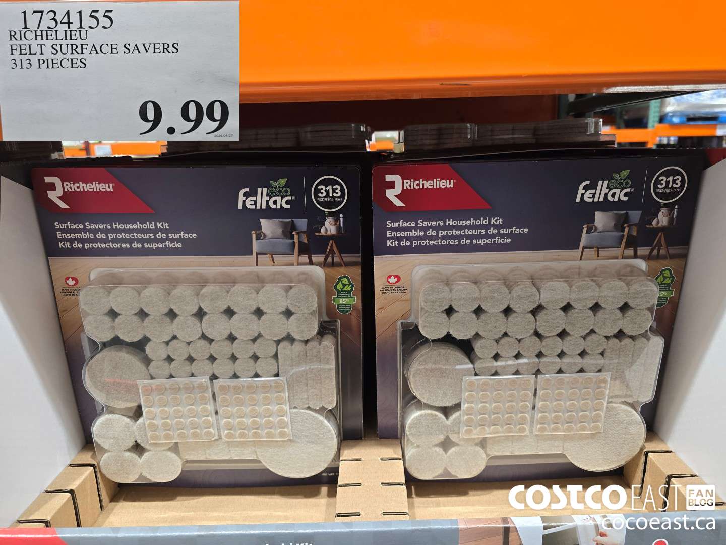 1734155 RICHELIEU FELT SURFACE SAVERS 313 PIECES $9.99