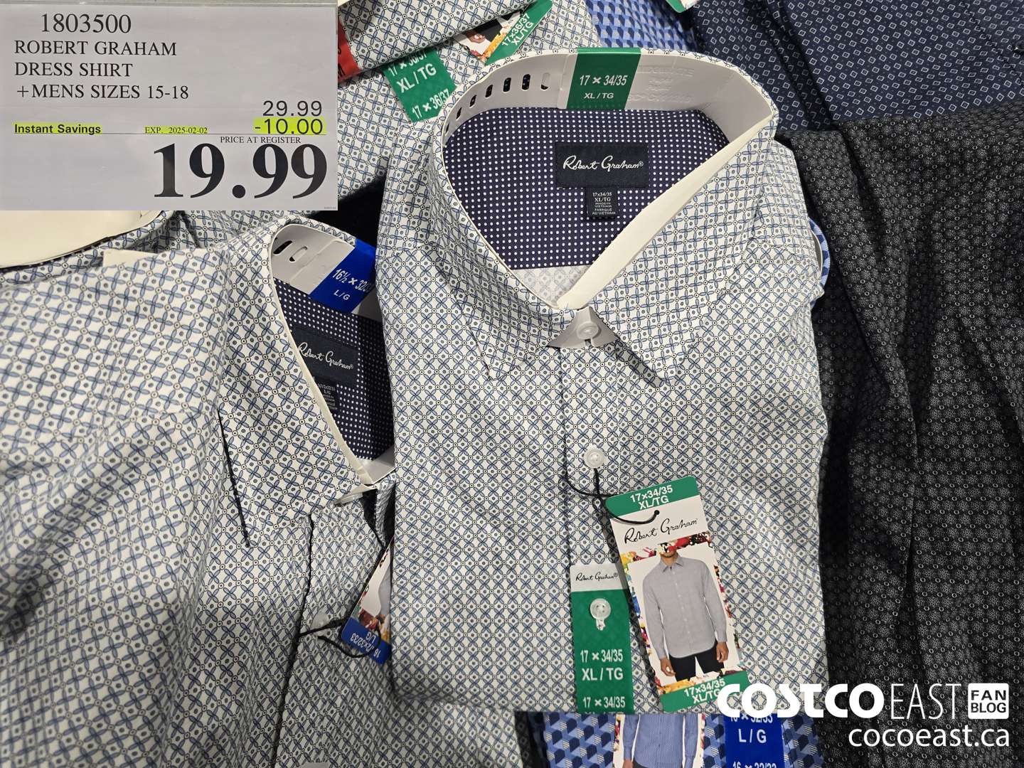 1803500 ROBERT GRAHAM DRESS SHIRT +MENS SIZES 15-18 ($10.00 INSTANT SAVINGS EXPIRES ON 2025-02-02) $19.99