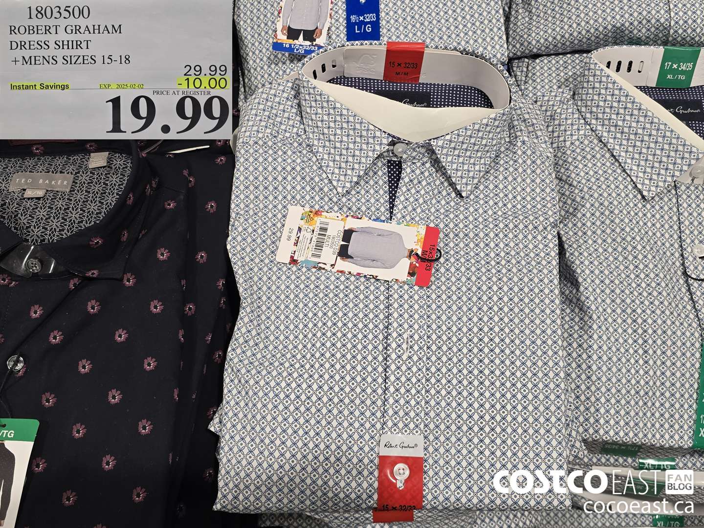 1803500 ROBERT GRAHAM DRESS SHIRT +MENS SIZES 15-18 ($10.00 INSTANT SAVINGS EXPIRES ON 2025-02-02) $19.99