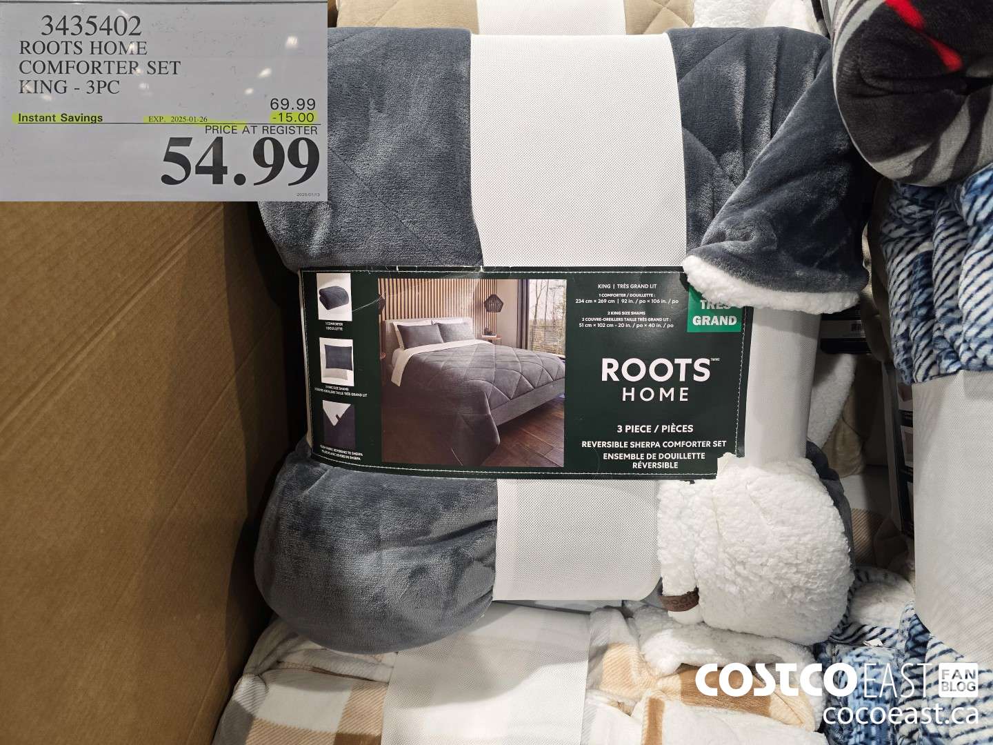3435402 ROOTS HOME COMFORTER SET KING - 3PC ($15.00 INSTANT SAVINGS EXPIRES ON 2025-01-26) $54.99