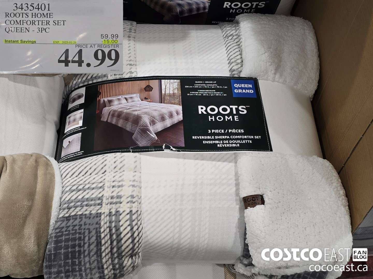 3435401 ROOTS HOME COMFORTER SET QUEEN - 3PC ($15.00 INSTANT SAVINGS EXPIRES ON 2025-01-26) $44.99