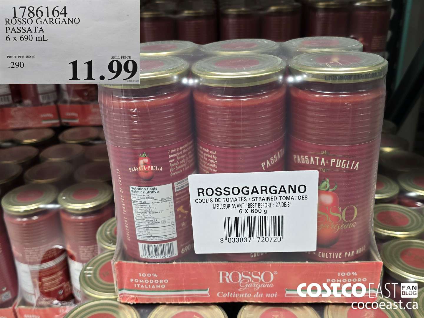 1786164 ROSSO GARGANO PASSATA 6 x 690 mL $11.99