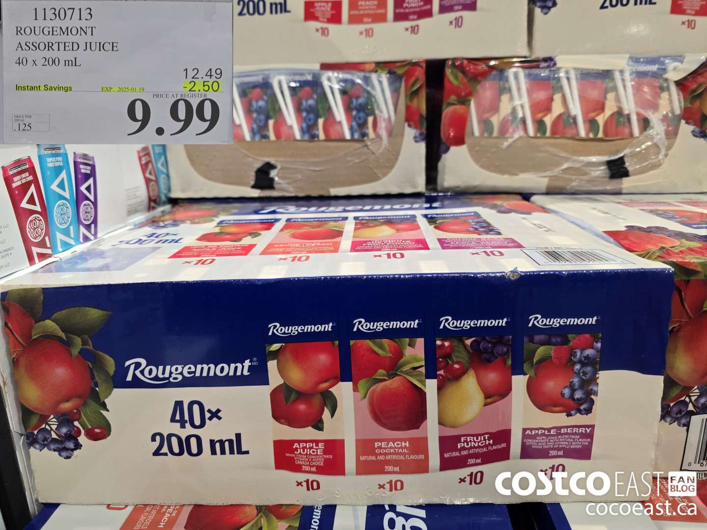 1130713 ROUGEMONT ASSORTED JUICE 40 X 200 ML ($2.50 INSTANT SAVINGS EXPIRES ON 2025-01-19) $9.99