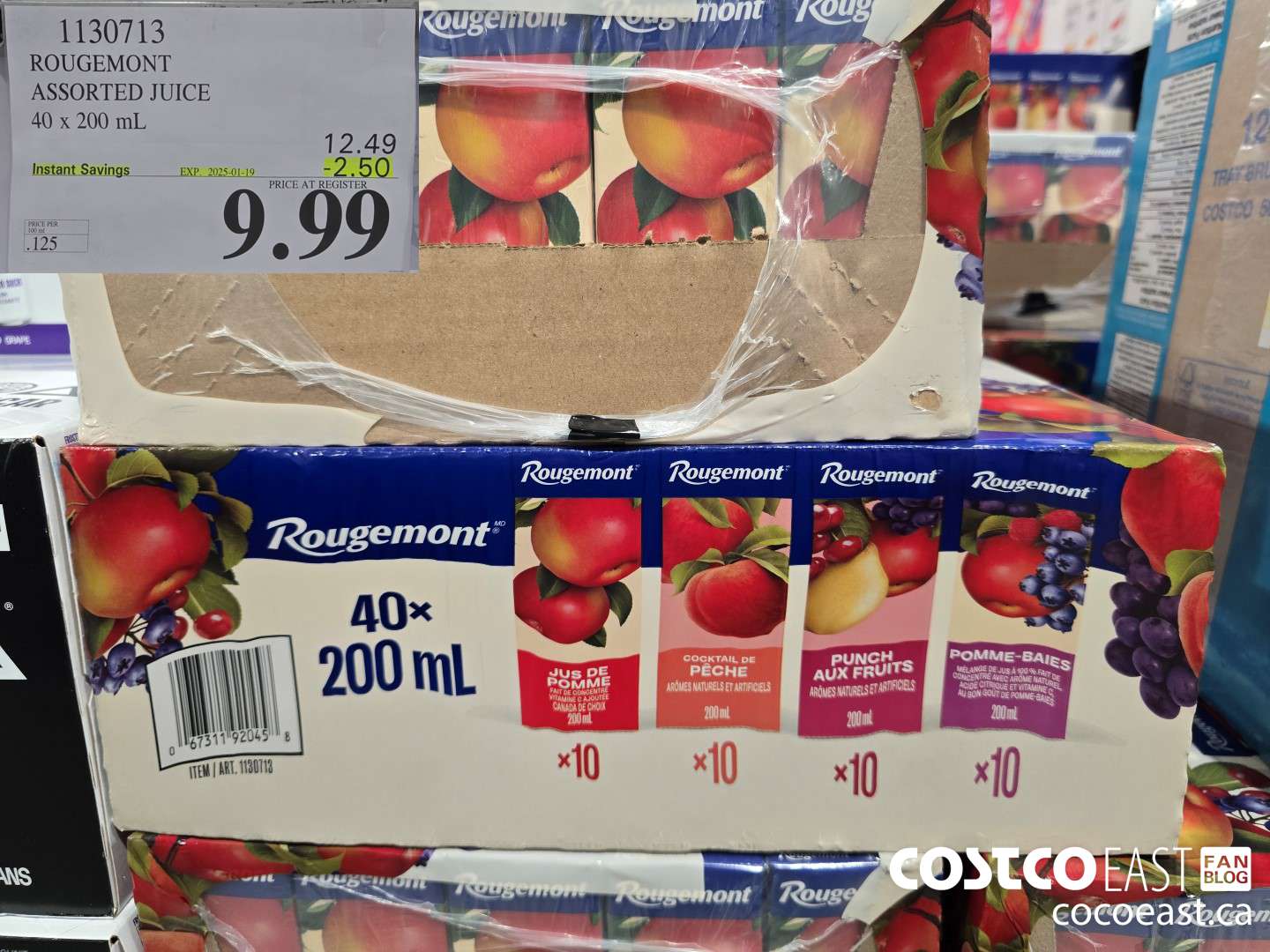 1130713 ROUGEMONT ASSORTED JUICE 40 X 200 ML ($2.50 INSTANT SAVINGS EXPIRES ON 2025-01-19) $9.99