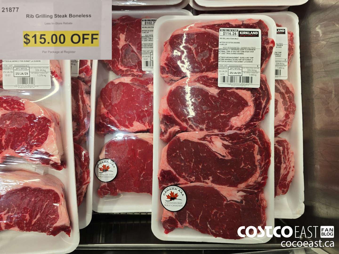 21877 Rib Grilling Steak Boneless ($15.00 INSTANT SAVINGS)