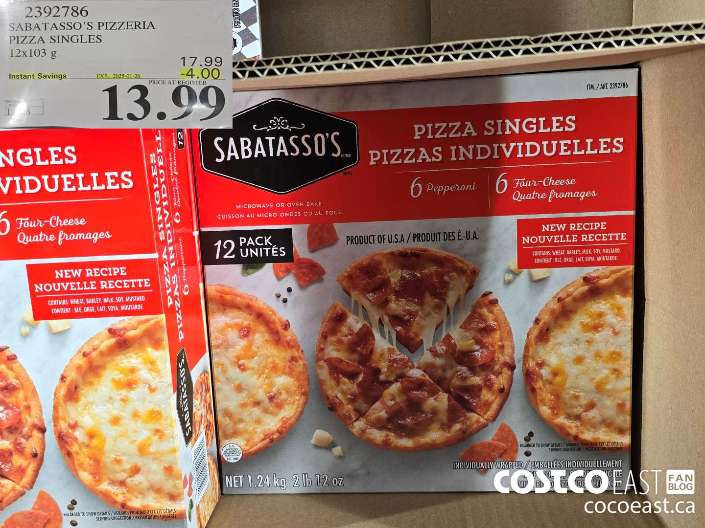 2392786 SABATASSO'S PIZZERIA PIZZA SINGLES 12x103 G ($4.00 INSTANT SAVINGS EXPIRES ON 2025-01-26) $13.99