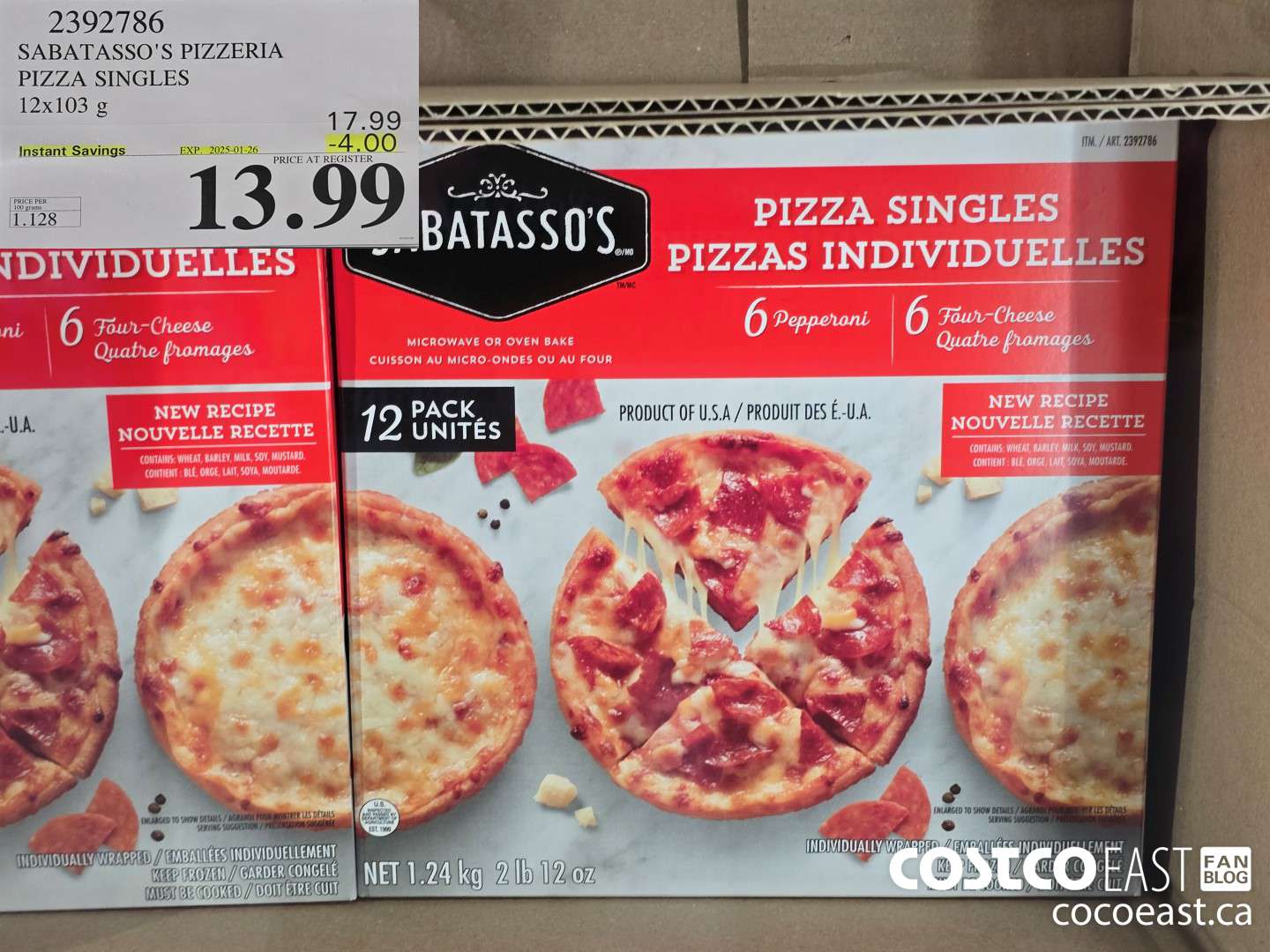 2392786 SABATASSO'S PIZZERIA PIZZA SINGLES 2x103 G ($4.00 INSTANT SAVINGS EXPIRES ON 2025-01-26) $13.99