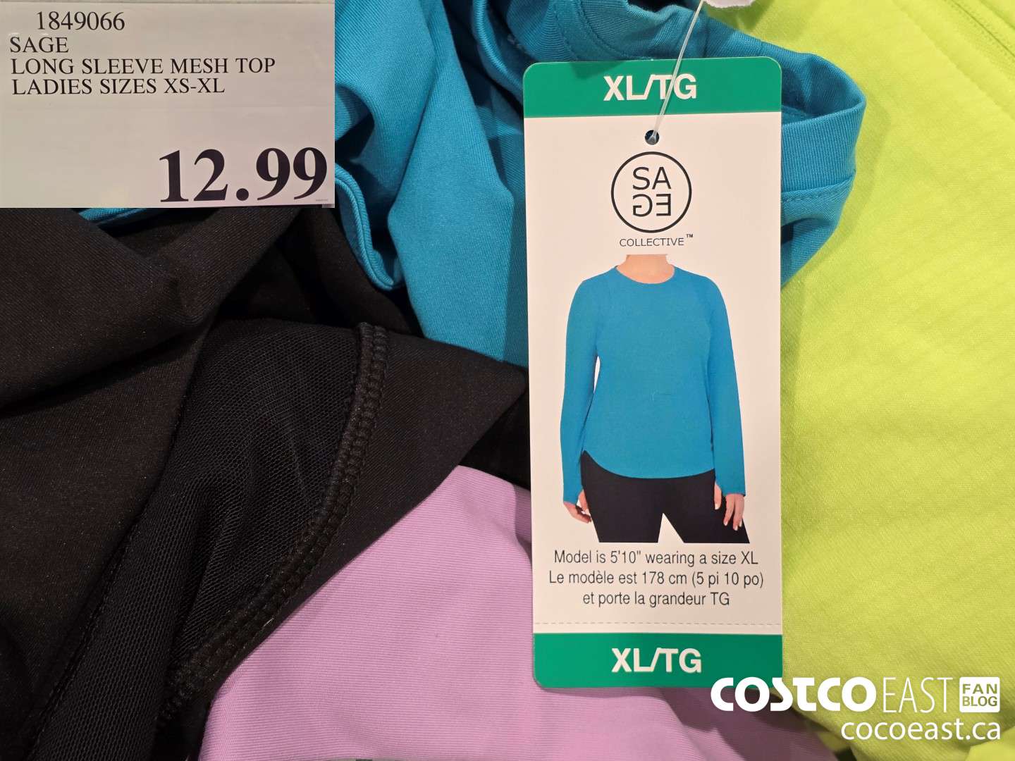 13849066 SAGE LONG SLEEVE MESH TOP LADIES SIZES XS-XL $12.99