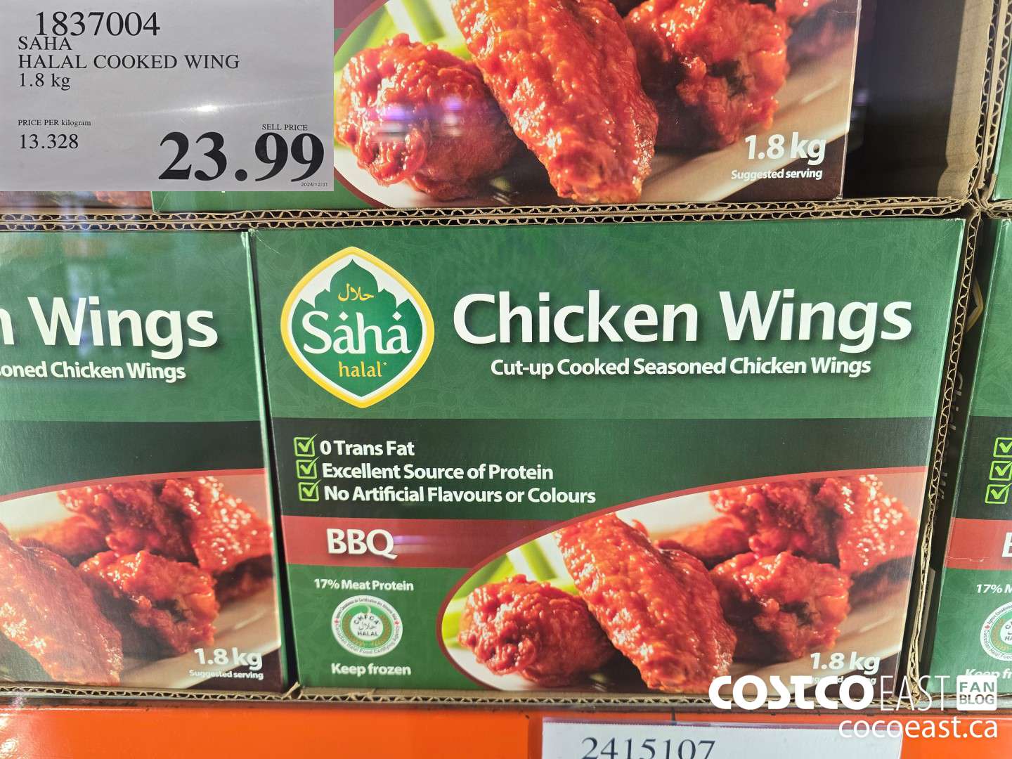 1837004 SAHA HALAL COOKED WING 1.8 KG $23.99