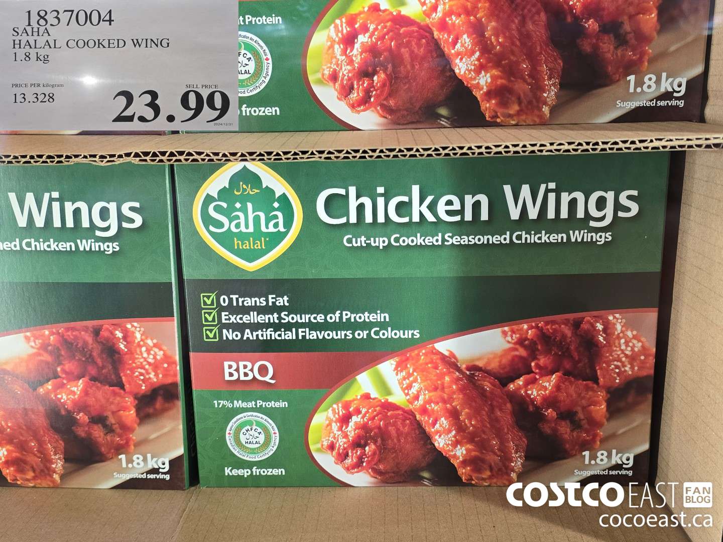 1837004 SAHA HALAL COOKED WING 1.8 KG $23.99