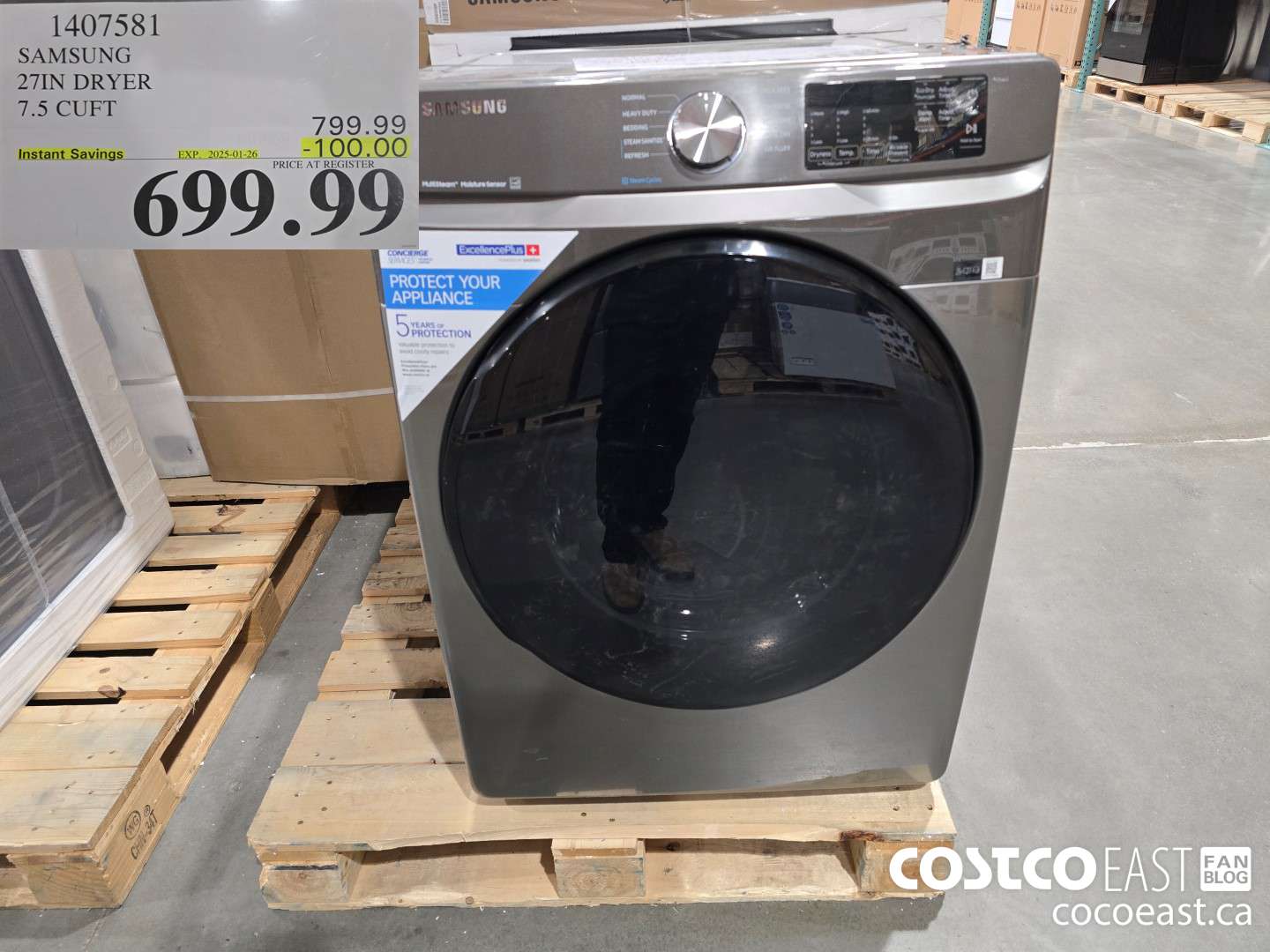 1407581 SAMSUNG 27IN DRYER 7.5 CUFT ($100.00 INSTANT SAVINGS EXPIRES ON 2025-01-26) $699.99