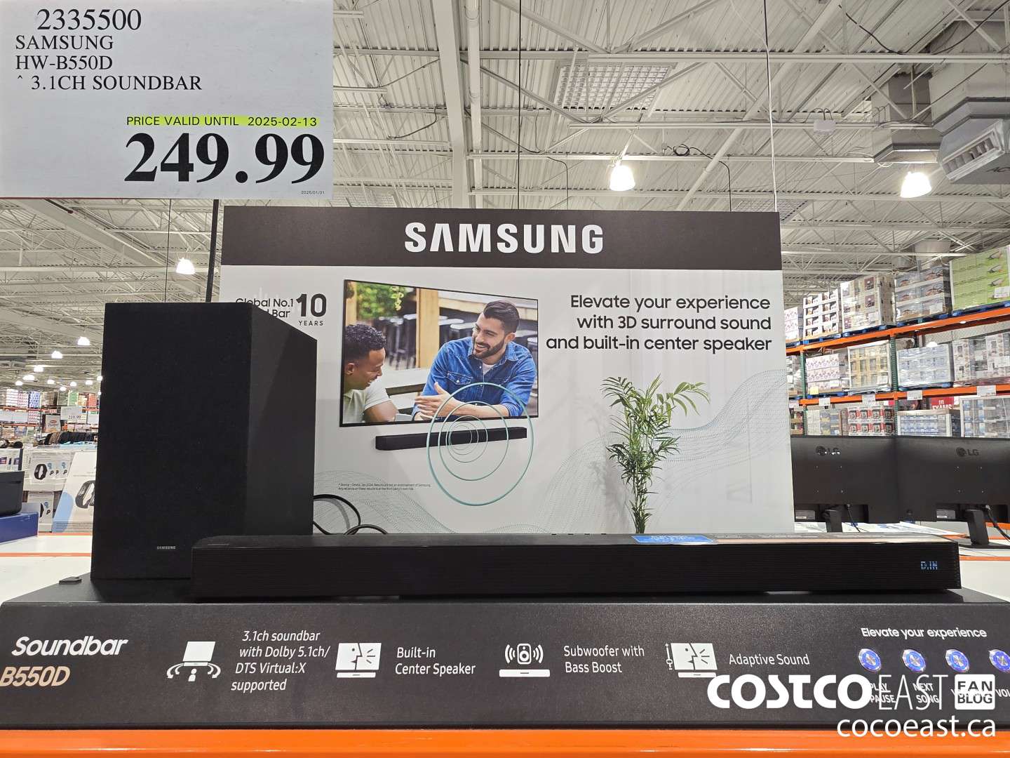 2335500 SAMSUNG HW-B550D SOUNDBAR 3.1 CH $249.99