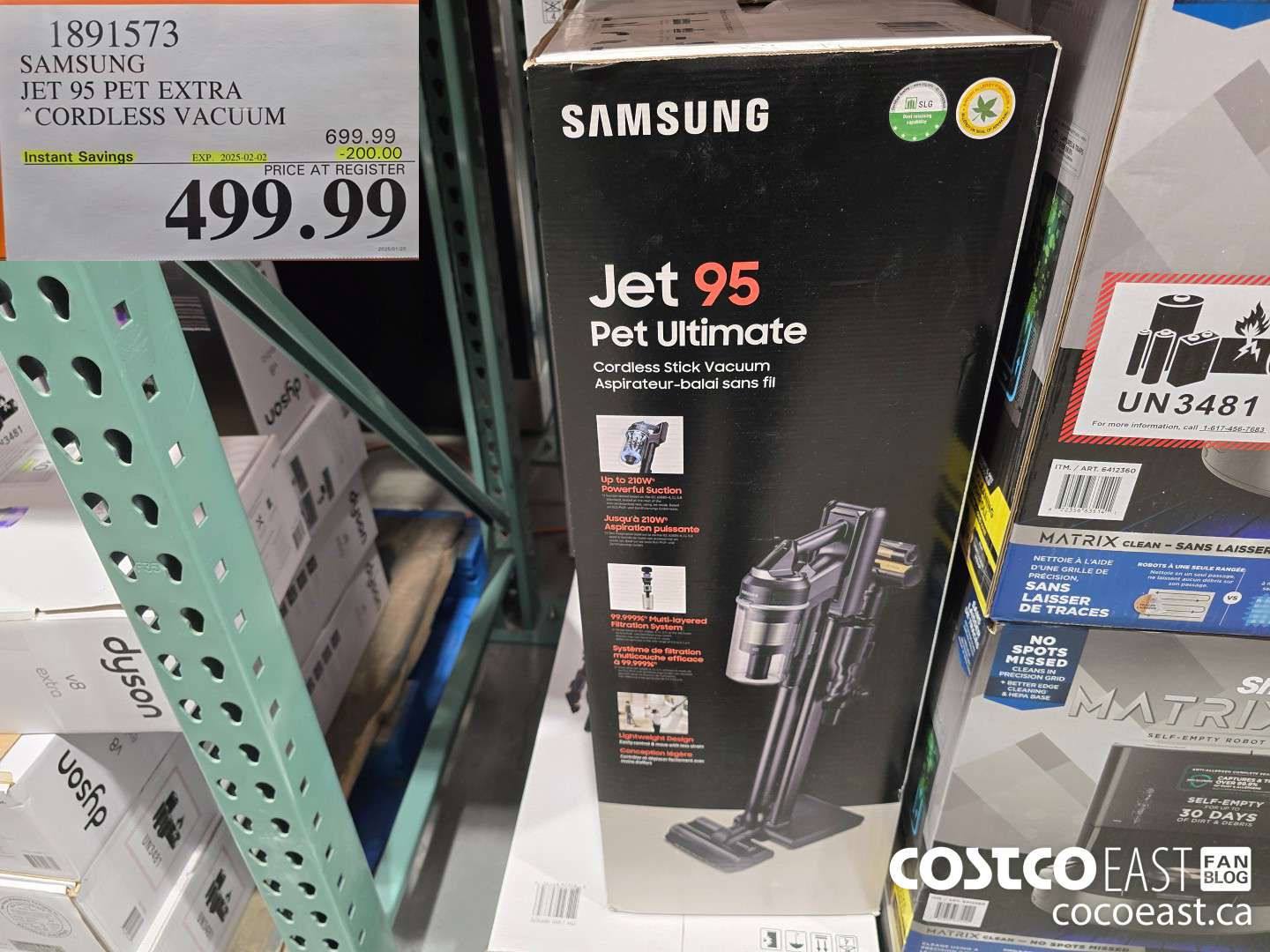 1891573 SAMSUNG JET 95 PET EXTRA STICK VACUUM ($200.00 INSTANT SAVINGS EXPIRES ON 2025-02-02) $499.99